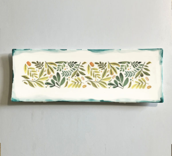 Rectangular Ceramic Plate Leaves