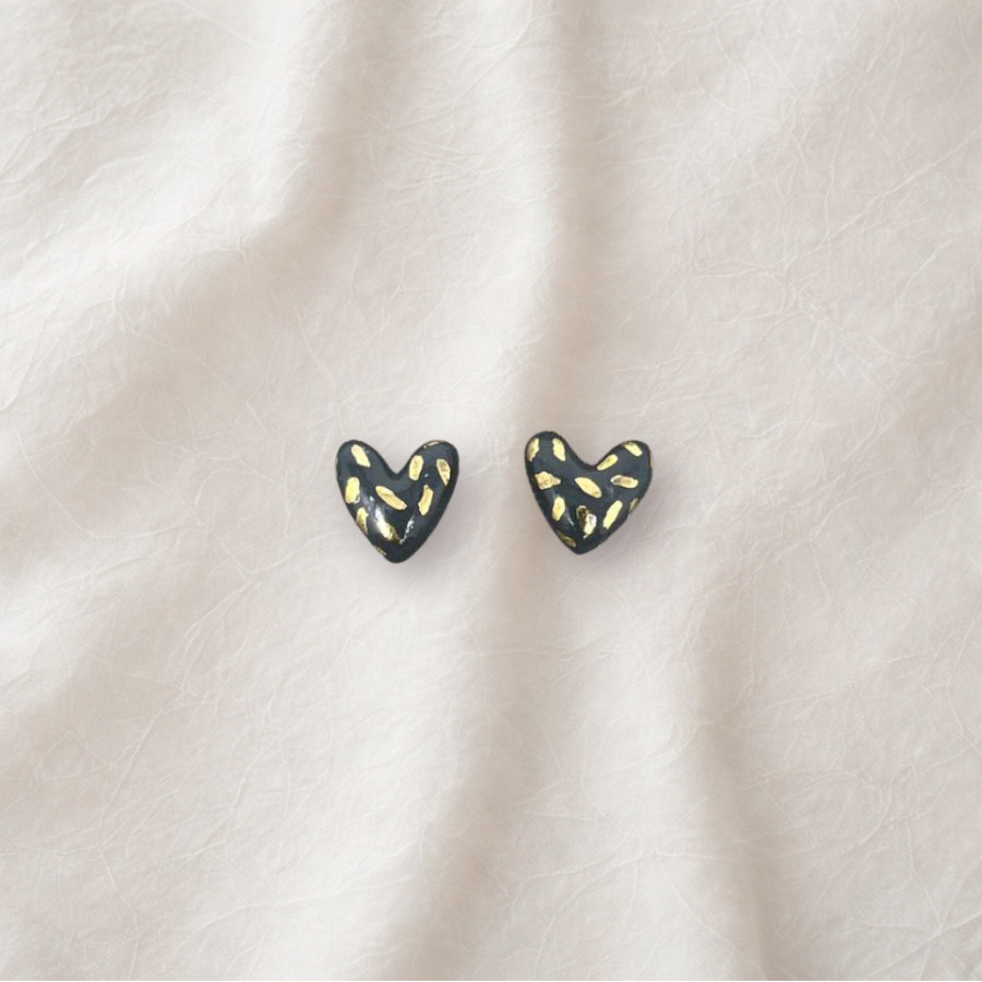 CUORI PEPITA NERI- Collezione Joya